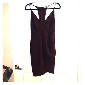Deep burgundy sleeveless dress